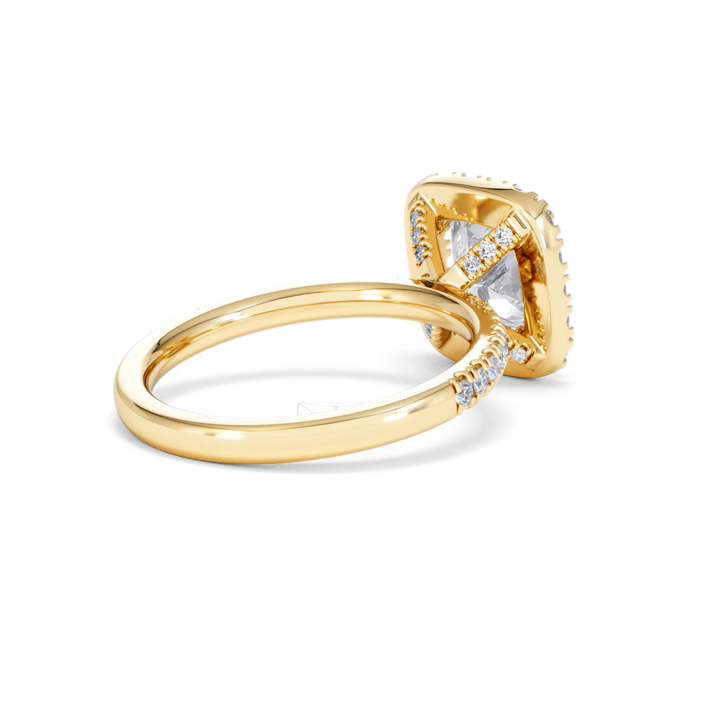 2.60ct Beatrice Lab Diamond Halo Engagement Ring in 18K Gold F/VS1
