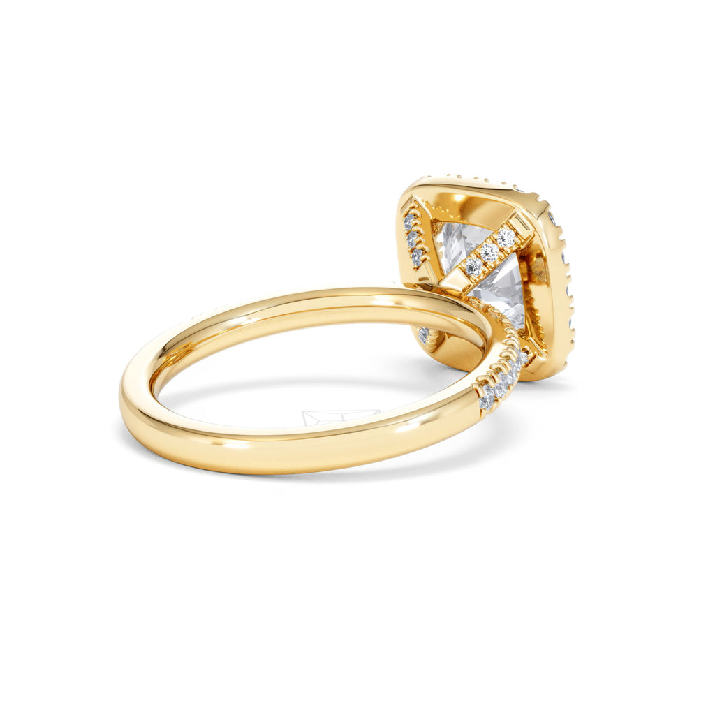 2.60ct Beatrice Lab Diamond Halo Engagement Ring in 18K Gold F/VS1