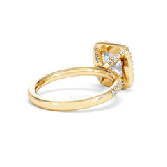 2.60ct Beatrice Lab Diamond Halo Engagement Ring in 18K Gold F/VS1