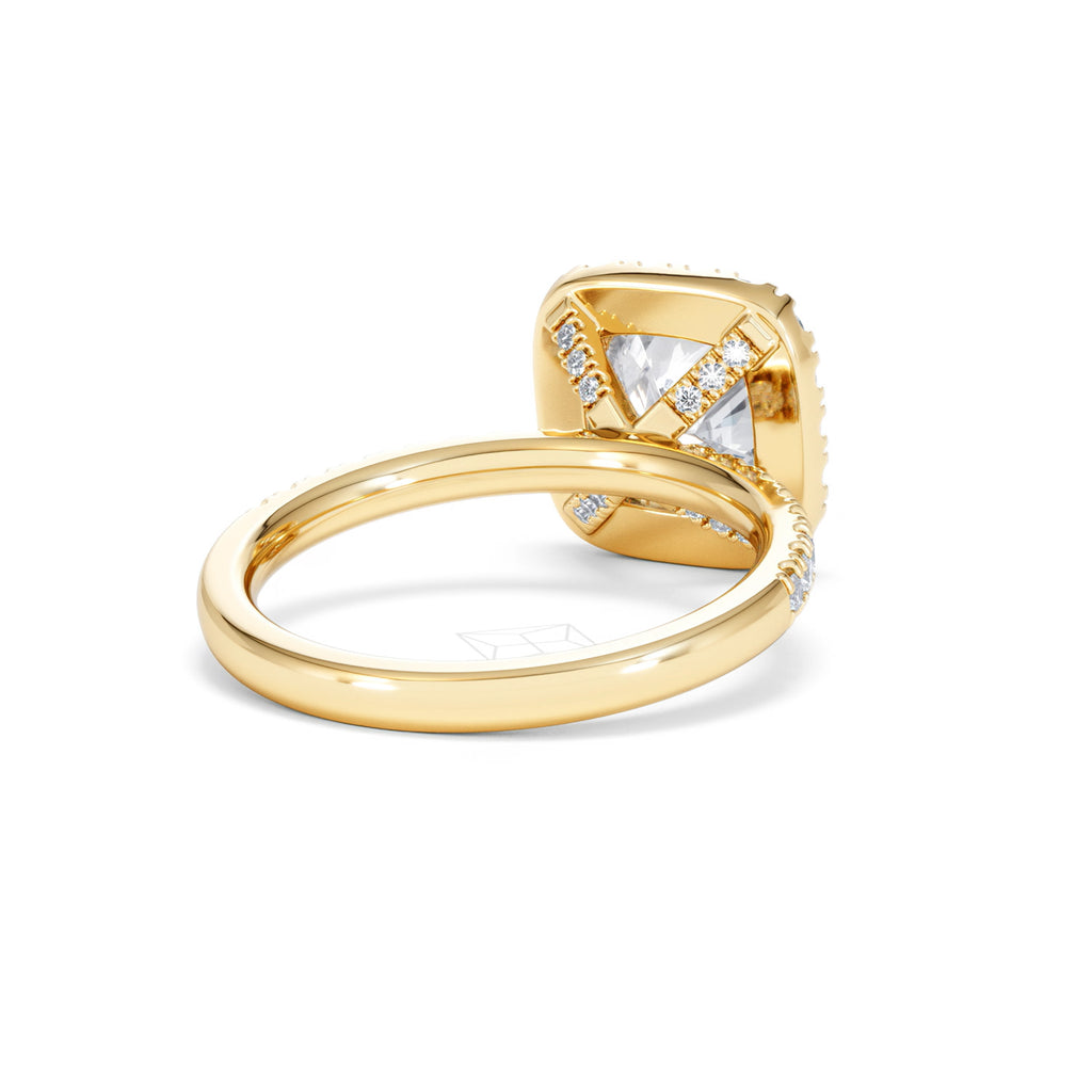 2.60ct Beatrice Lab Diamond Halo Engagement Ring in 18K Gold F/VS1