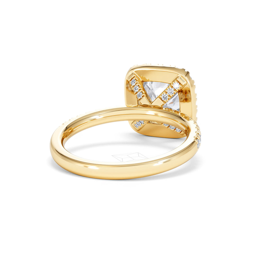 2.60ct Beatrice Lab Diamond Halo Engagement Ring in 18K Gold F/VS1