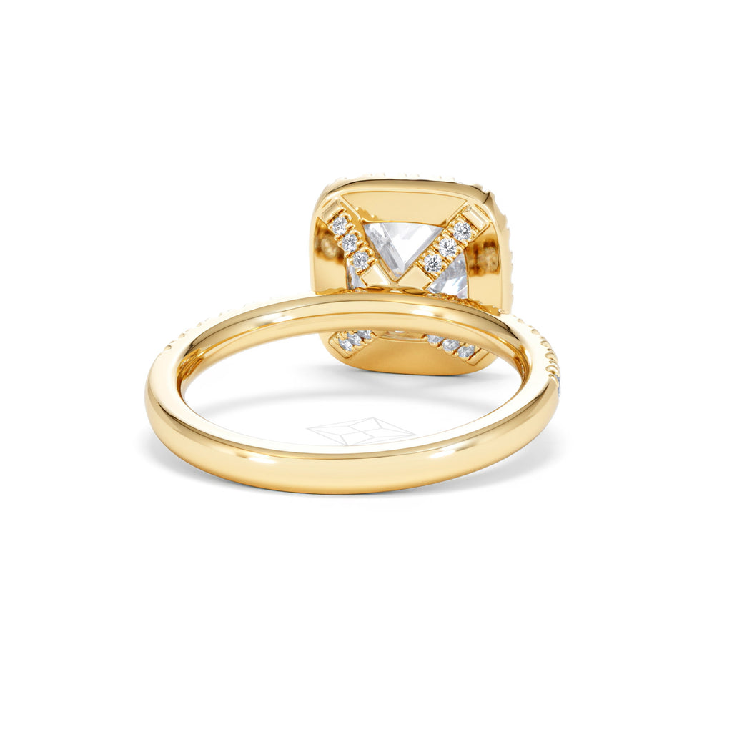2.60ct Beatrice Lab Diamond Halo Engagement Ring in 18K Gold F/VS1