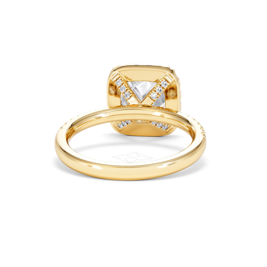 2.60ct Beatrice Lab Diamond Halo Engagement Ring in 18K Gold F/VS1