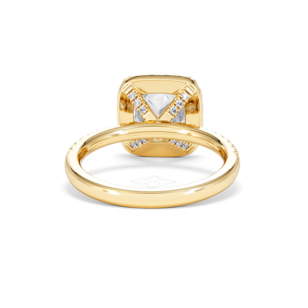 2.60ct Beatrice Lab Diamond Halo Engagement Ring in 18K Gold F/VS1