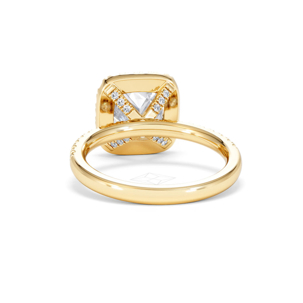 2.60ct Beatrice Lab Diamond Halo Engagement Ring in 18K Gold F/VS1