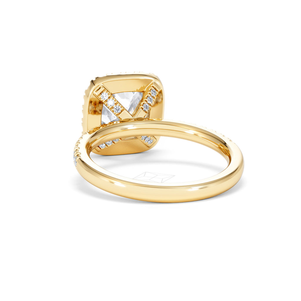 2.60ct Beatrice Lab Diamond Halo Engagement Ring in 18K Gold F/VS1