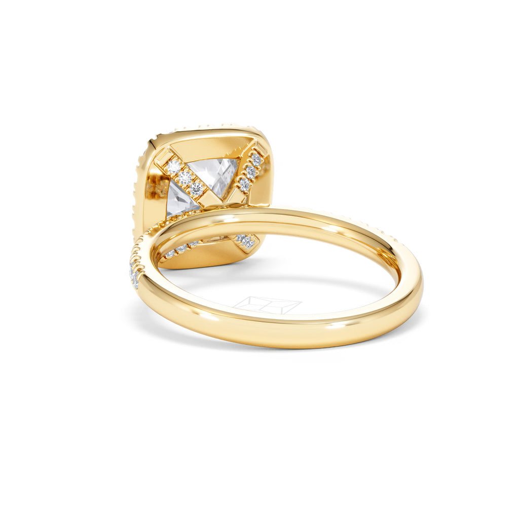 2.60ct Beatrice Lab Diamond Halo Engagement Ring in 18K Gold F/VS1