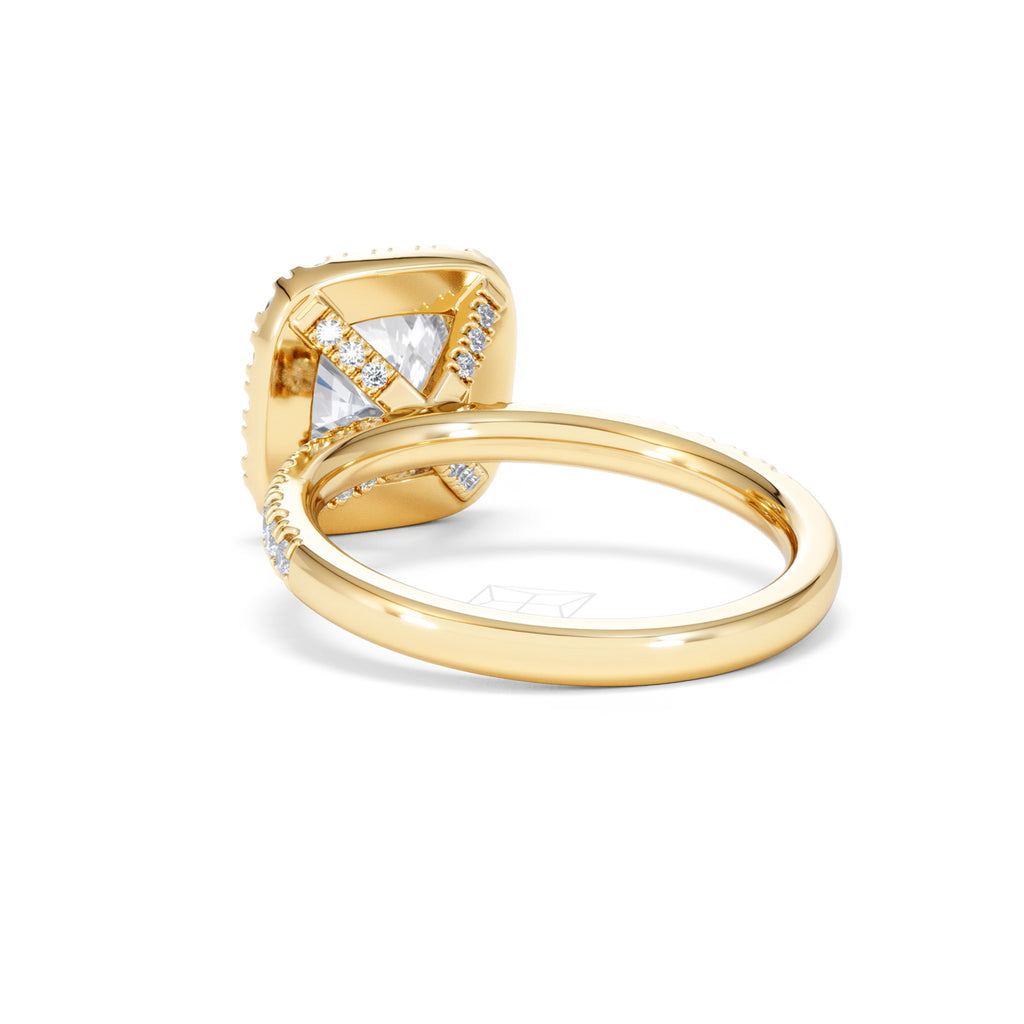2.60ct Beatrice Lab Diamond Halo Engagement Ring in 18K Gold F/VS1