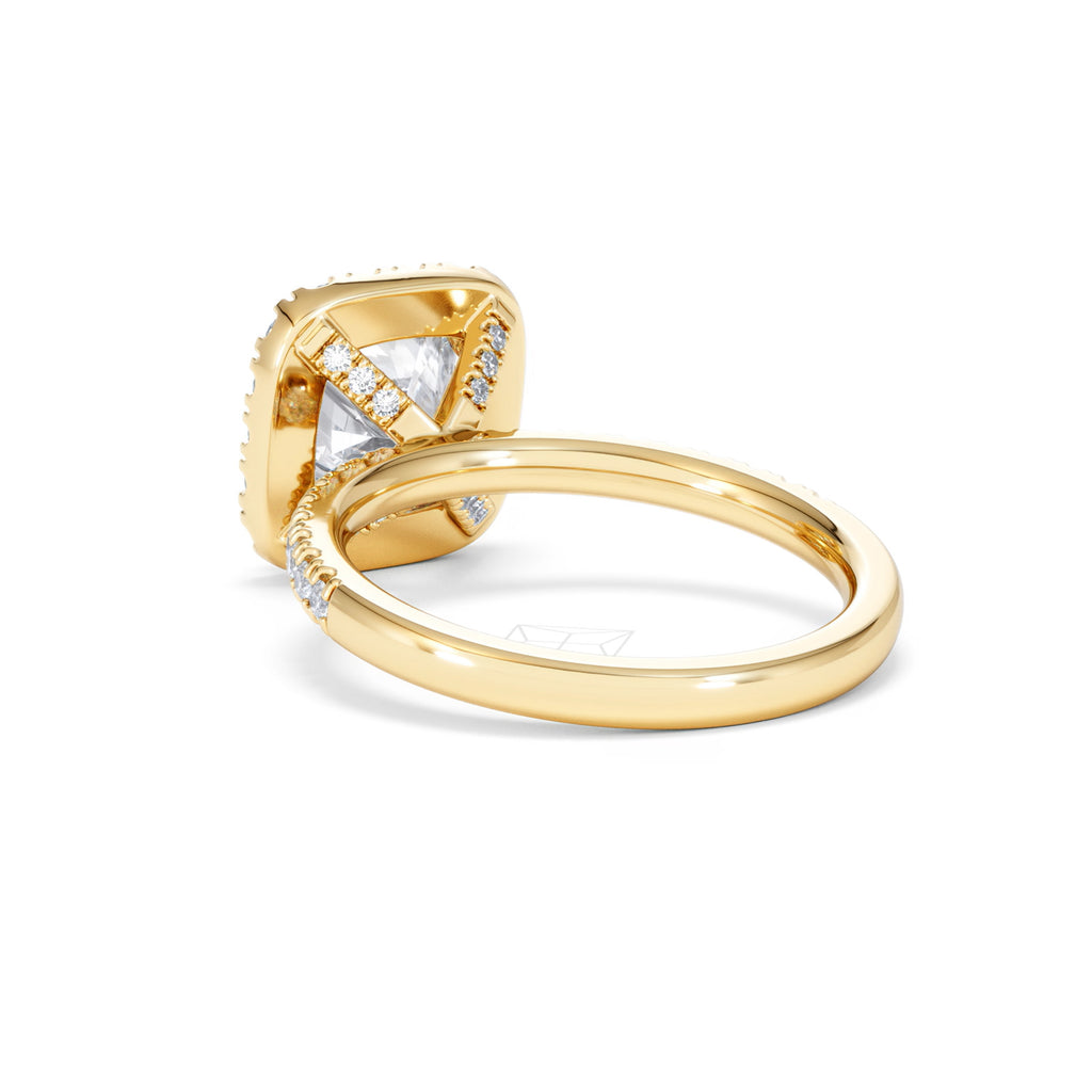 2.60ct Beatrice Lab Diamond Halo Engagement Ring in 18K Gold F/VS1