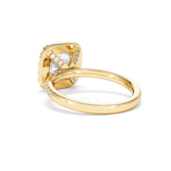 2.60ct Beatrice Lab Diamond Halo Engagement Ring in 18K Gold F/VS1