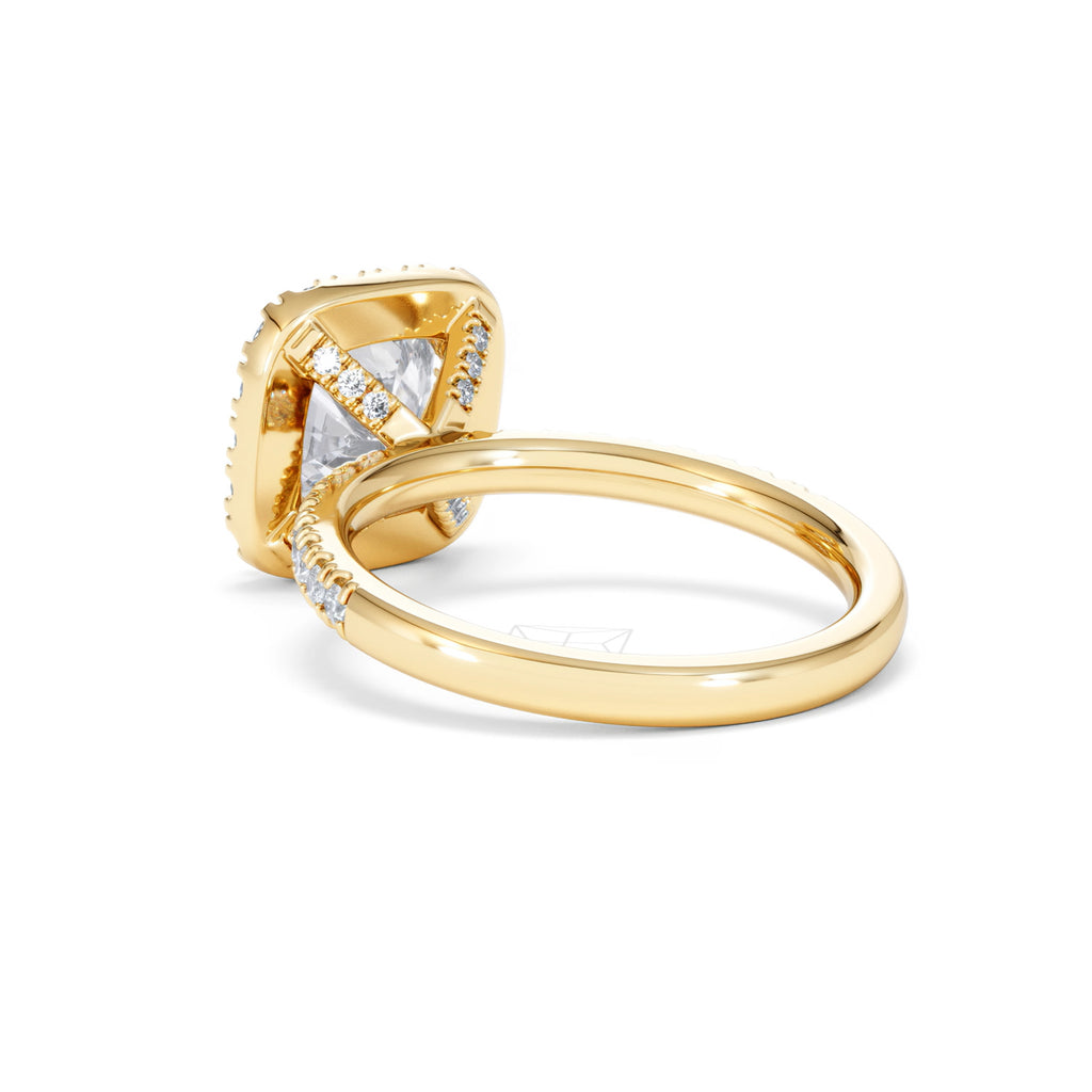 2.60ct Beatrice Lab Diamond Halo Engagement Ring in 18K Gold F/VS1