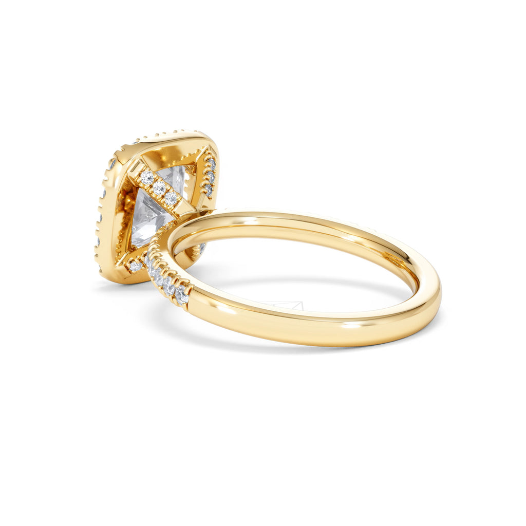 2.60ct Beatrice Lab Diamond Halo Engagement Ring in 18K Gold F/VS1