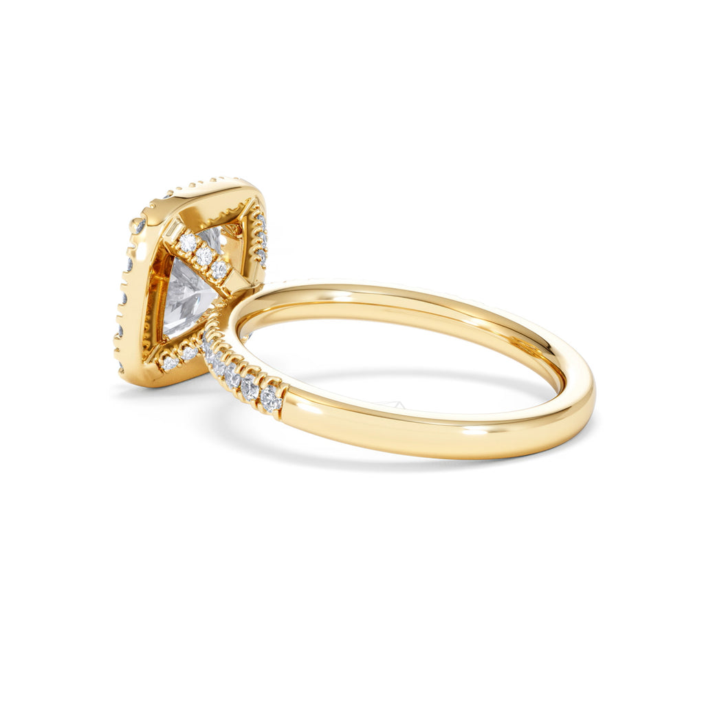 2.60ct Beatrice Lab Diamond Halo Engagement Ring in 18K Gold F/VS1