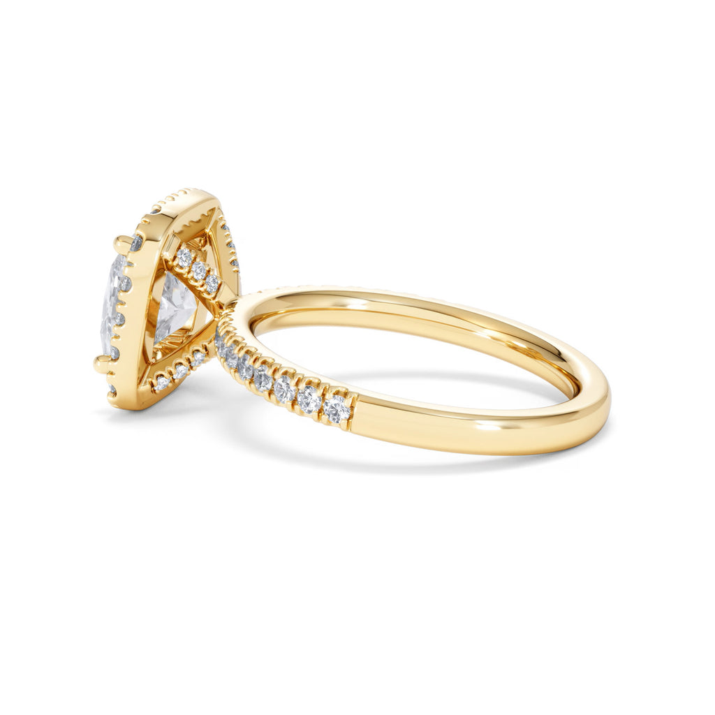 2.60ct Beatrice Lab Diamond Halo Engagement Ring in 18K Gold F/VS1