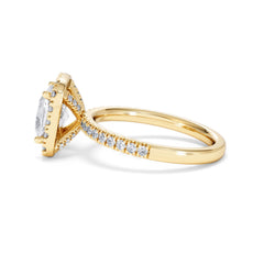 2.60ct Beatrice Lab Diamond Halo Engagement Ring in 18K Gold F/VS1
