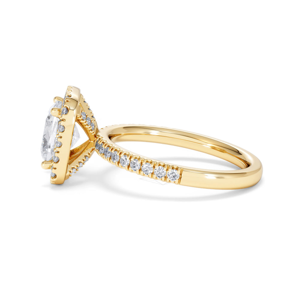 2.60ct Beatrice Lab Diamond Halo Engagement Ring in 18K Gold F/VS1