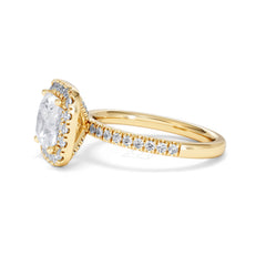 2.60ct Beatrice Lab Diamond Halo Engagement Ring in 18K Gold F/VS1