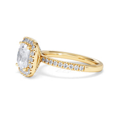 2.60ct Beatrice Lab Diamond Halo Engagement Ring in 18K Gold F/VS1