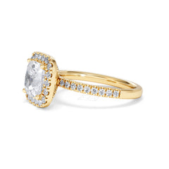 2.60ct Beatrice Lab Diamond Halo Engagement Ring in 18K Gold F/VS1
