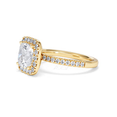 2.60ct Beatrice Lab Diamond Halo Engagement Ring in 18K Gold F/VS1
