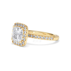2.60ct Beatrice Lab Diamond Halo Engagement Ring in 18K Gold F/VS1
