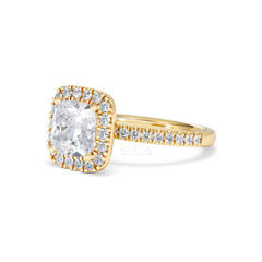2.60ct Beatrice Lab Diamond Halo Engagement Ring in 18K Gold F/VS1