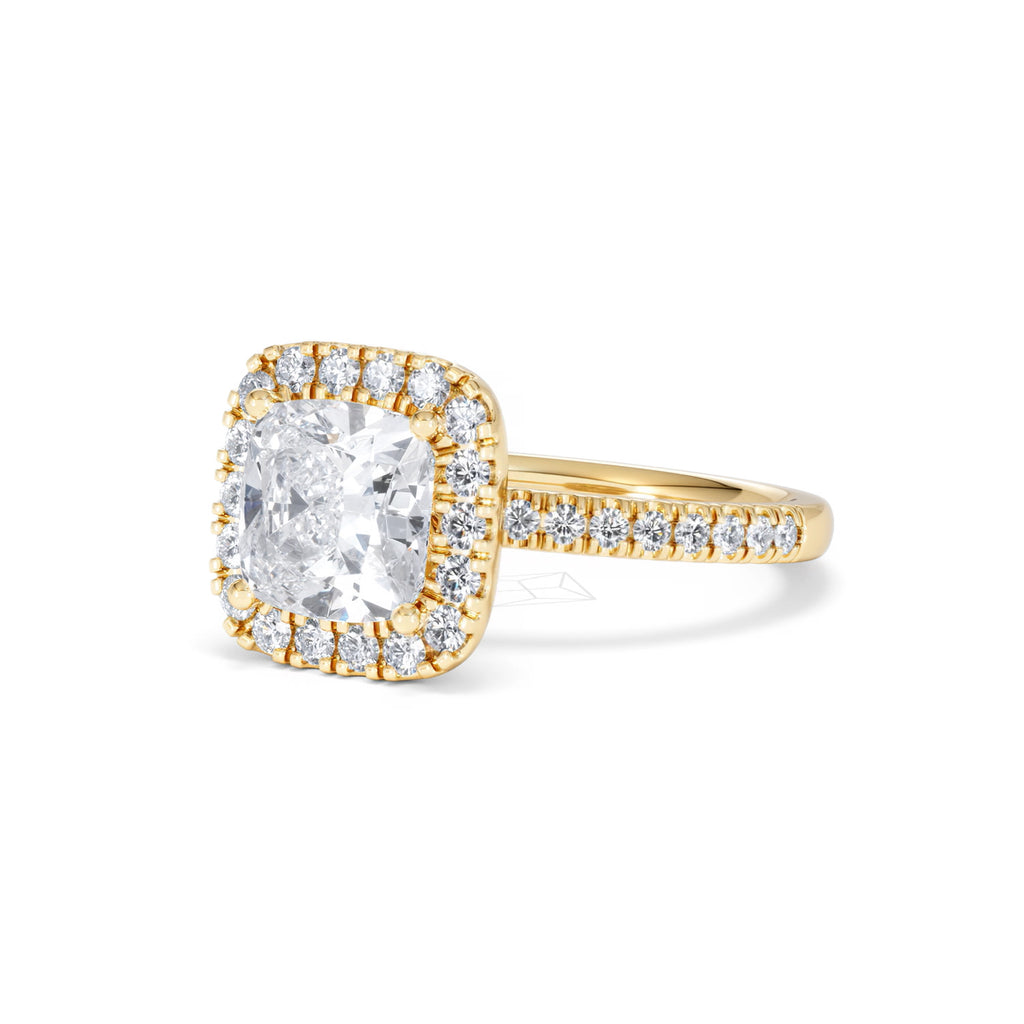 2.60ct Beatrice Lab Diamond Halo Engagement Ring in 18K Gold F/VS1