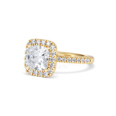 2.60ct Beatrice Lab Diamond Halo Engagement Ring in 18K Gold F/VS1