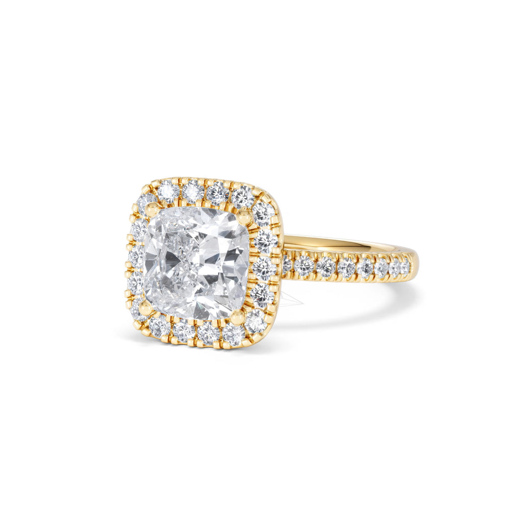 2.60ct Beatrice Lab Diamond Halo Engagement Ring in 18K Gold F/VS1