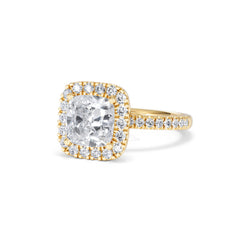 2.60ct Beatrice Lab Diamond Halo Engagement Ring in 18K Gold F/VS1