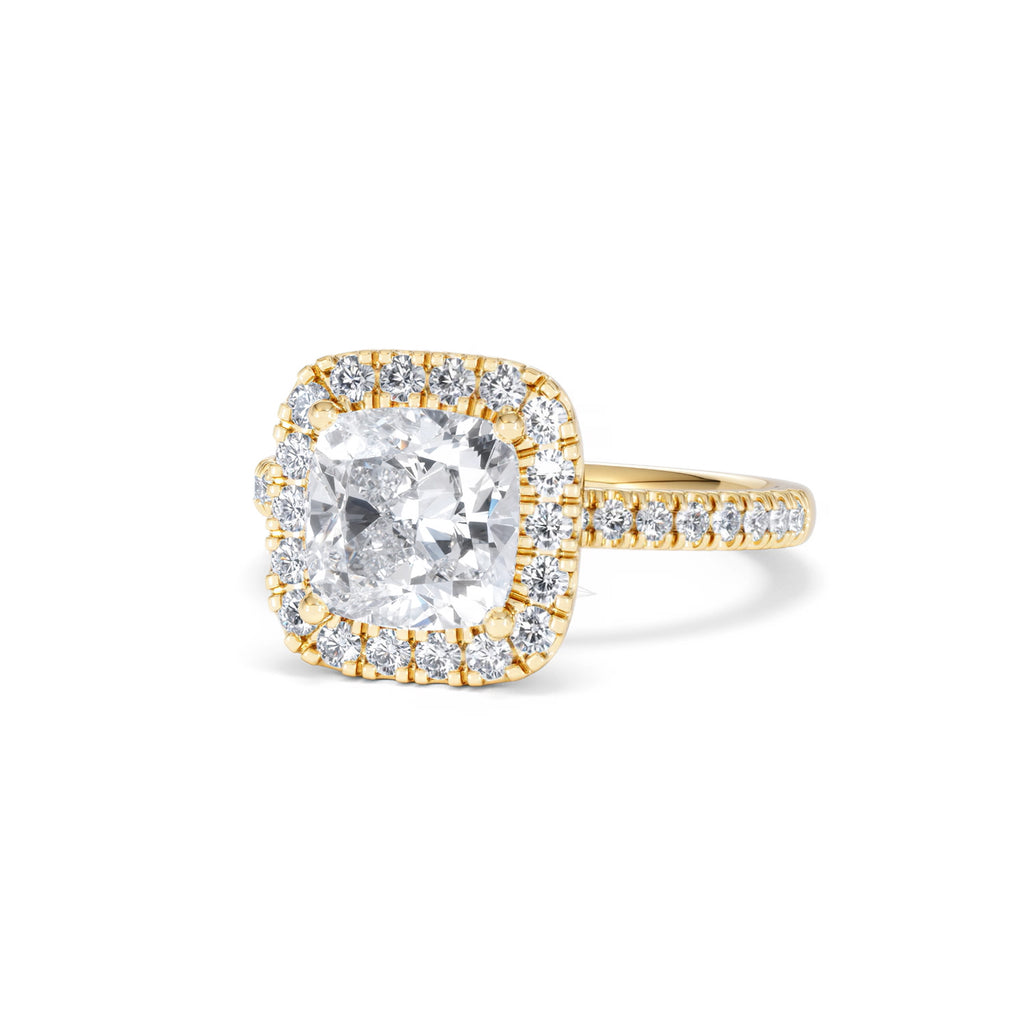 2.60ct Beatrice Lab Diamond Halo Engagement Ring in 18K Gold F/VS1