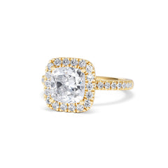 2.60ct Beatrice Lab Diamond Halo Engagement Ring in 18K Gold F/VS1