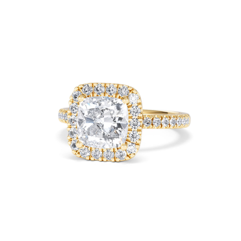 2.60ct Beatrice Lab Diamond Halo Engagement Ring in 18K Gold F/VS1