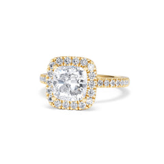 2.60ct Beatrice Lab Diamond Halo Engagement Ring in 18K Gold F/VS1