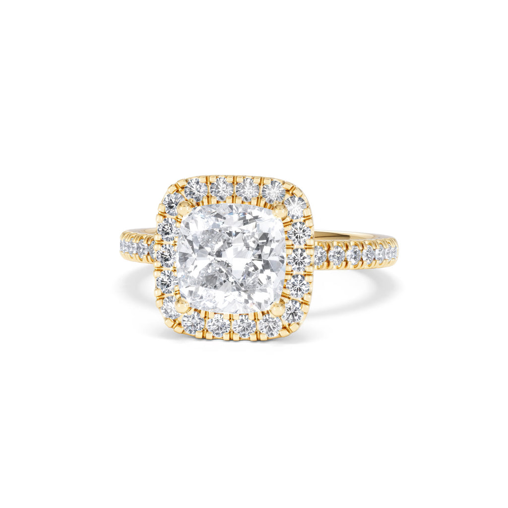 2.60ct Beatrice Lab Diamond Halo Engagement Ring in 18K Gold F/VS1