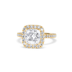 2.60ct Beatrice Lab Diamond Halo Engagement Ring in 18K Gold F/VS1