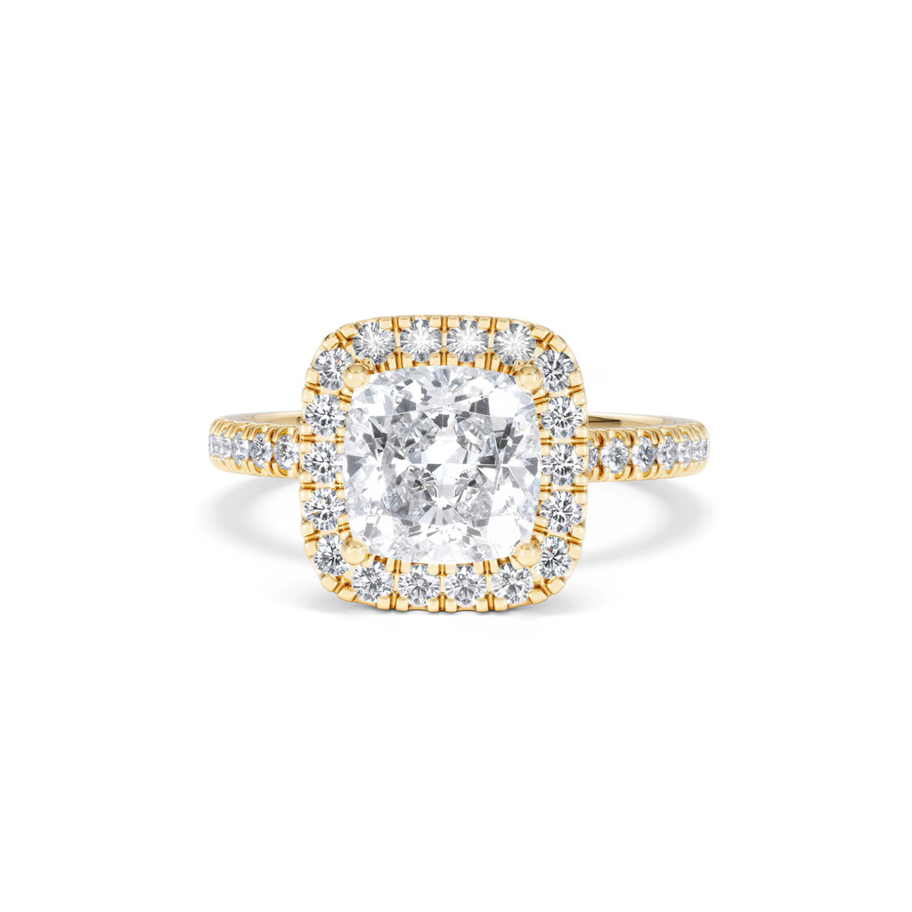 2.60ct Beatrice Lab Diamond Halo Engagement Ring in 18K Gold F/VS1