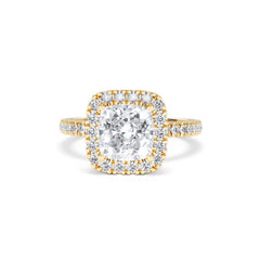 2.60ct Beatrice Lab Diamond Halo Engagement Ring in 18K Gold F/VS1