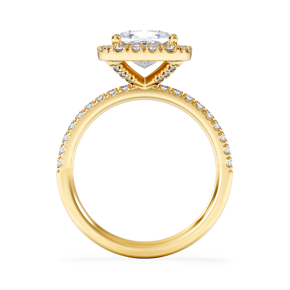 2.60ct Beatrice Lab Diamond Halo Engagement Ring in 18K Gold F/VS1