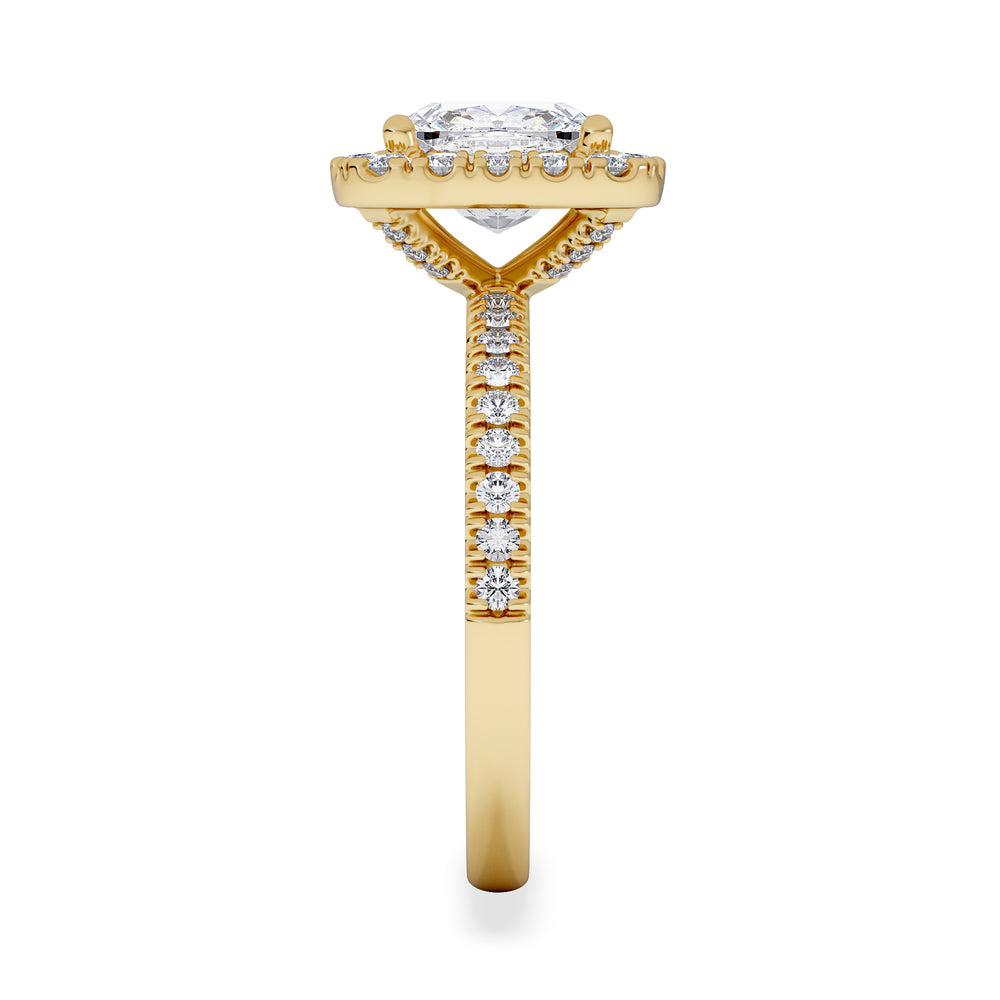 2.60ct Beatrice Lab Diamond Halo Engagement Ring in 18K Gold F/VS1
