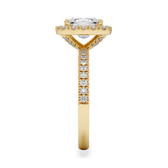 2.60ct Beatrice Lab Diamond Halo Engagement Ring in 18K Gold F/VS1
