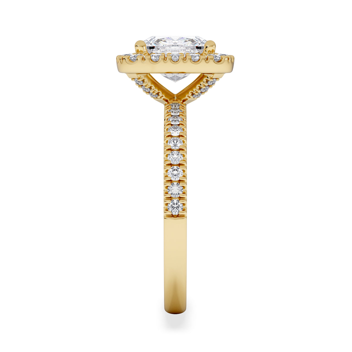 2.60ct Beatrice Lab Diamond Halo Engagement Ring in 18K Gold F/VS1