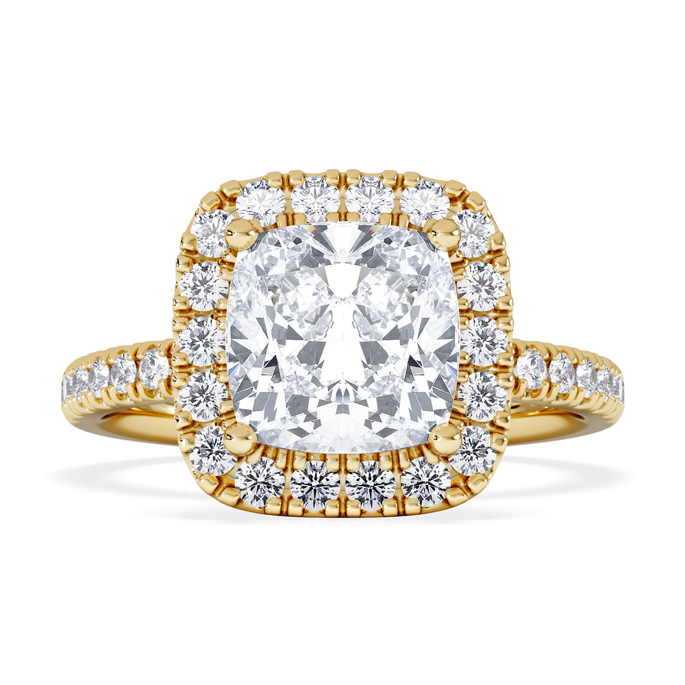 2.60ct Beatrice Lab Diamond Halo Engagement Ring in 18K Gold F/VS1