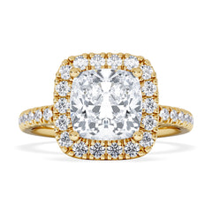 2.60ct Beatrice Lab Diamond Halo Engagement Ring in 18K Gold F/VS1