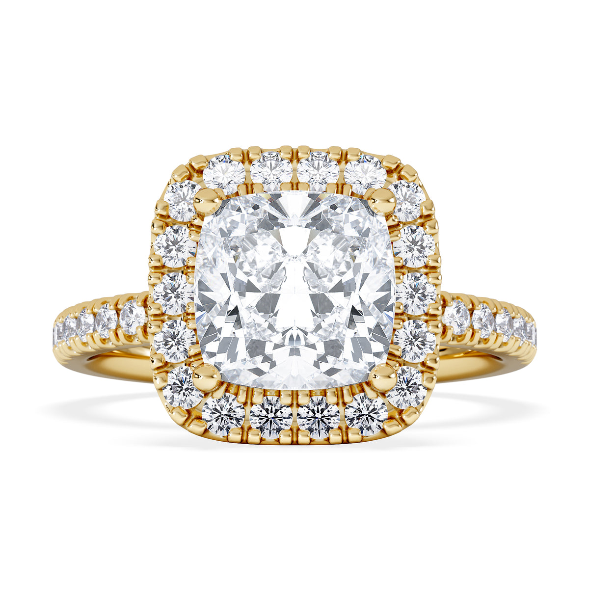2.60ct Beatrice Lab Diamond Halo Engagement Ring in 18K Gold F/VS1