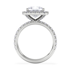 Beatrice 3.55ct Lab Diamond Cushion Cut Engagement Ring in 18K White Gold G/VS1