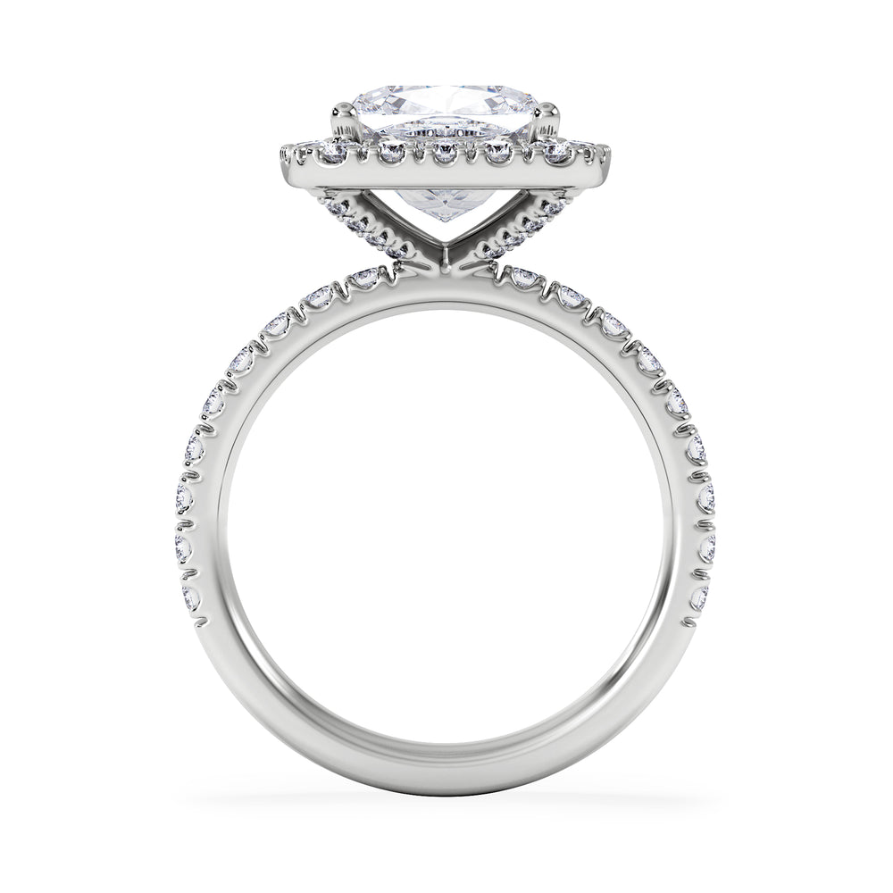 Beatrice 3.55ct Lab Diamond Cushion Cut Engagement Ring in Platinum G/VS1