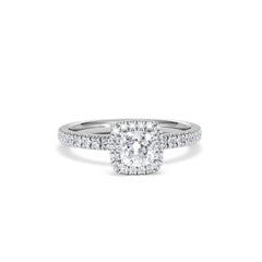 Beatrice Lab Diamond Halo Engagement Ring 18K White Gold 1ct F/VS1