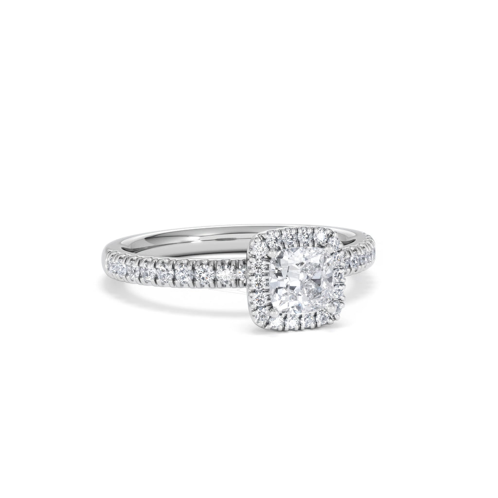 Beatrice Diamond Halo Engagement Ring in Platinum 1ct G/VS