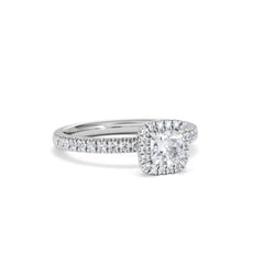 Beatrice Lab Diamond Halo Engagement Ring 18K White Gold 1ct F/VS1